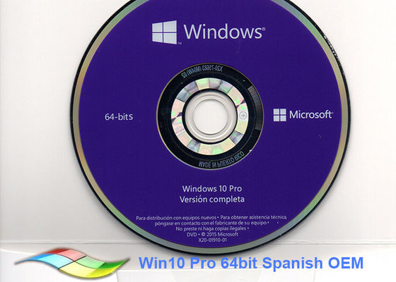 चीन वास्तविक स्पेनिश संस्करण विंडोज 10 प्रो OEM स्टिकर विंडोज़ 10 64 बिट डीवीडी आपूर्तिकर्ता