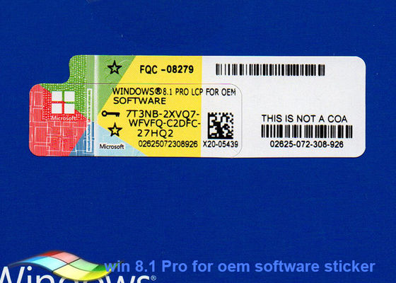 चीन माइक्रोसॉफ्ट विंडोज 8.1 पूर्ण संस्करण FQC-08279, विंडोज कोआ स्टिकर आपूर्तिकर्ता